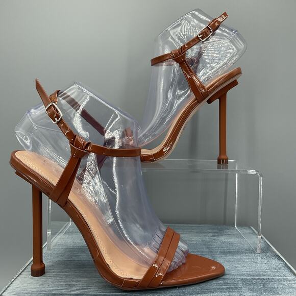 NEW Chase + Chloe Elle Stiletto Sandals Brown Size 7 - Picture 1 of 10